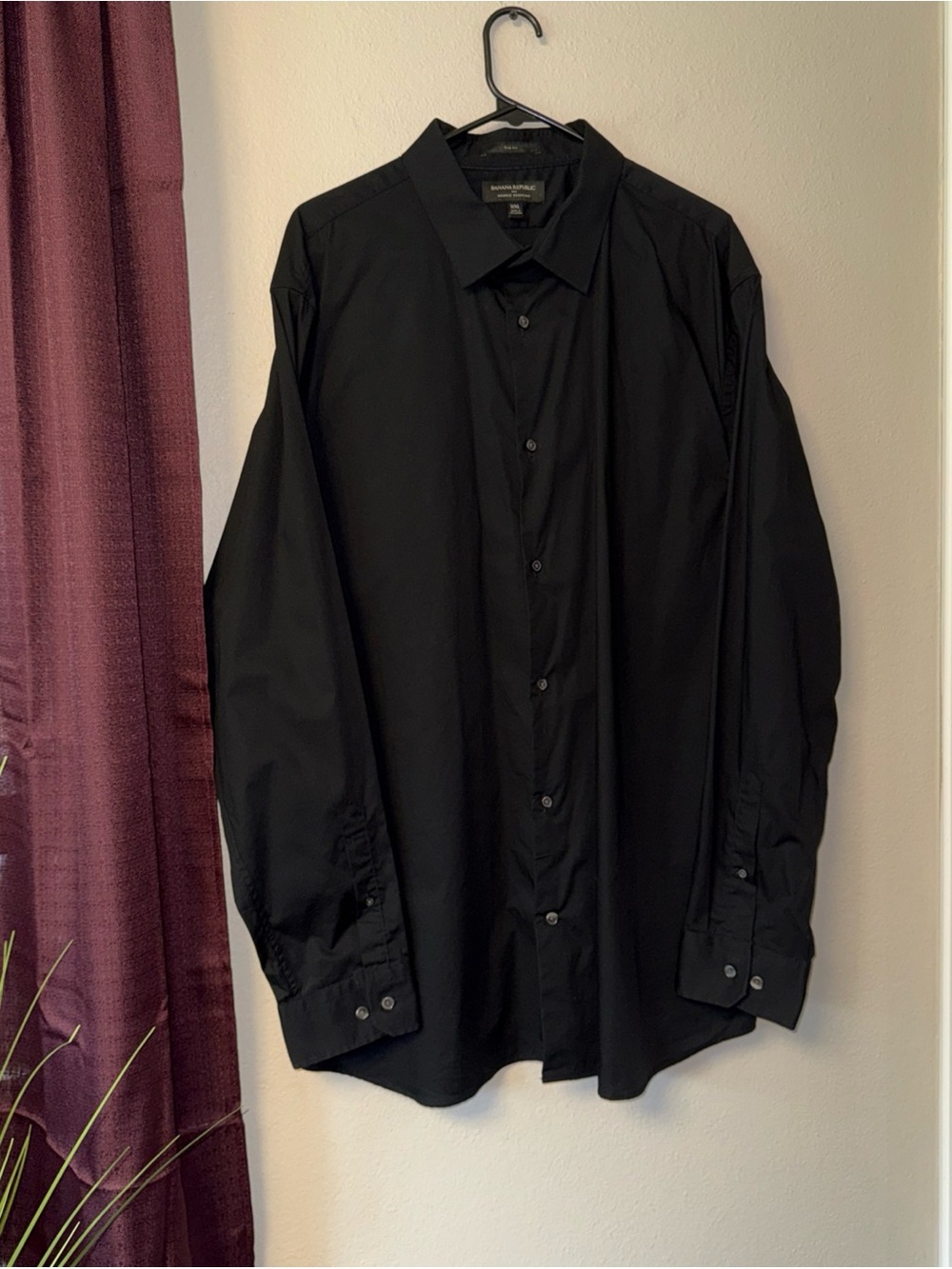 #818 Banana Republic Black Long Sleeve Button-Down Dress Shirt Size XXL